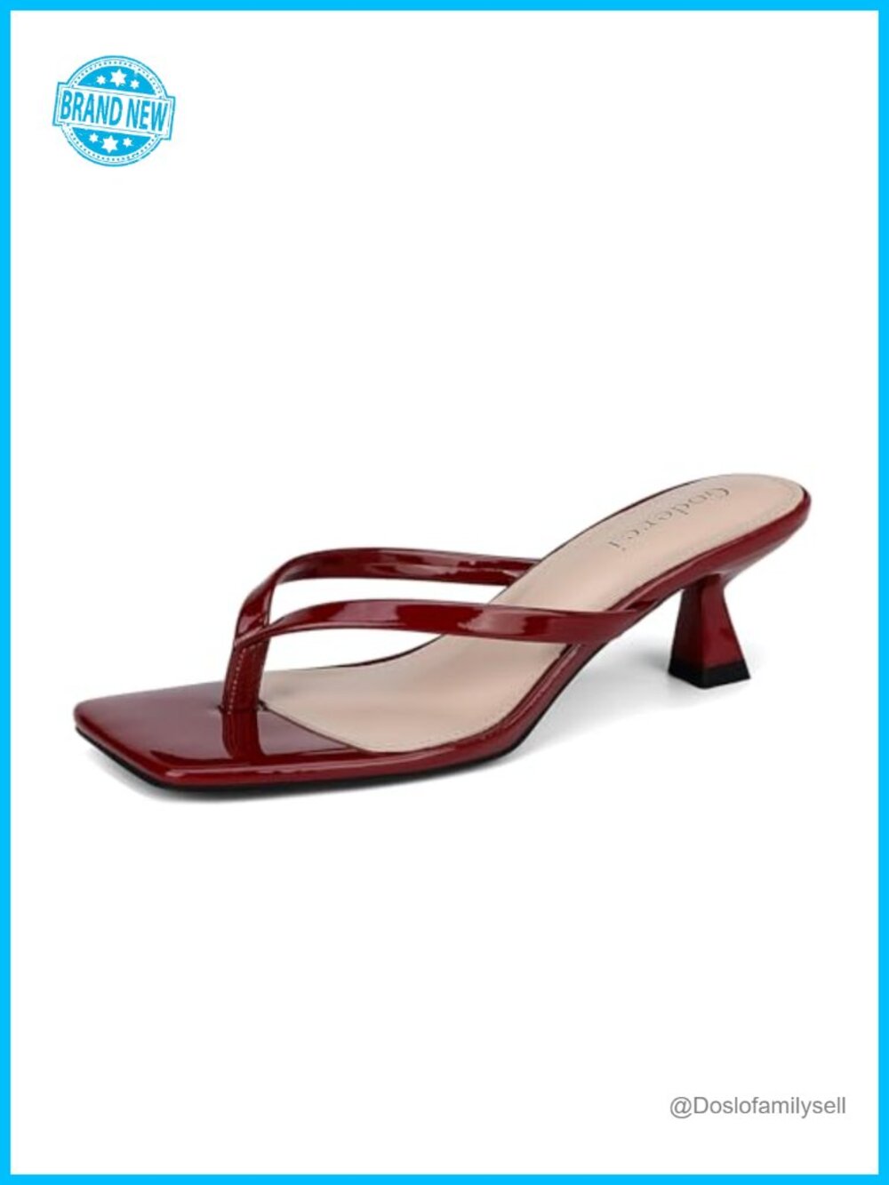 Kitten Heel Thong Flip Flop Sandals PU Slip On Low Heels Women